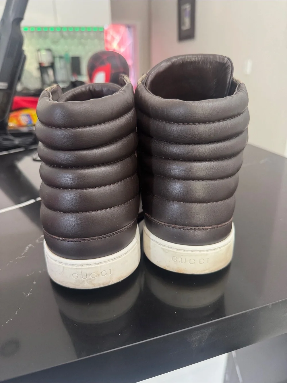Gucci Brown and Beige GG High-Top Sneakers